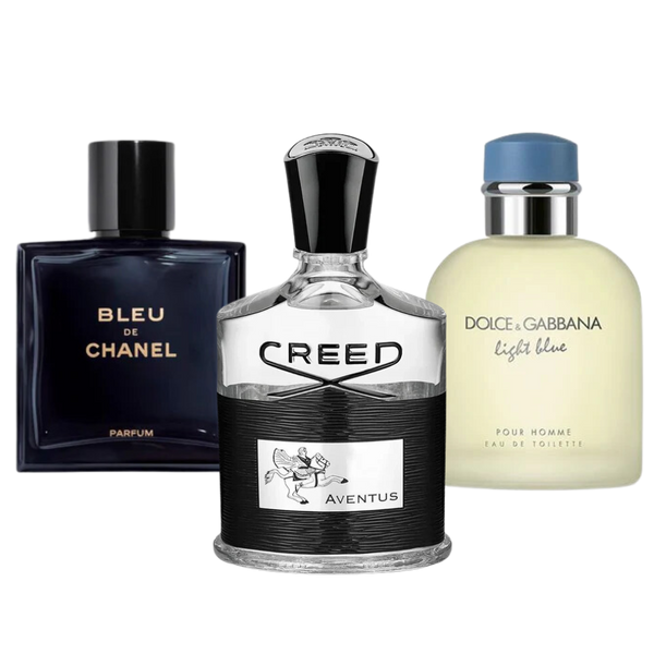 Bleu de Chanel, Creed Aventus, Dolce Gabbana Light Blue (Eau Parfum)