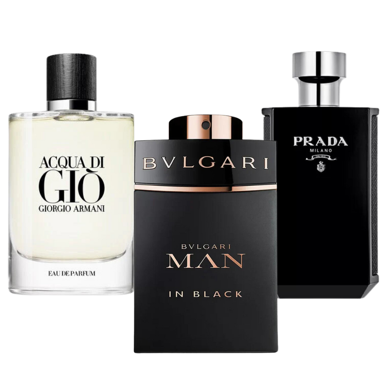 Bvlgari In Black, Giorgio Armani Acqua Di Gio, L'Homme Prada Intense (Eau Parfum)